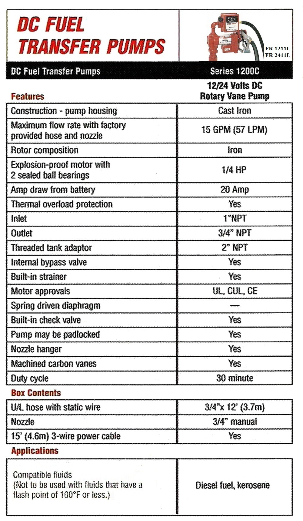 FILL-RITE FR1211CL-FR 2411CL