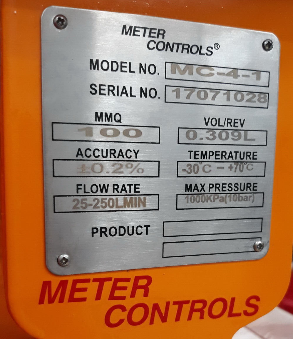 MASTER MC FLOW METER SPEC